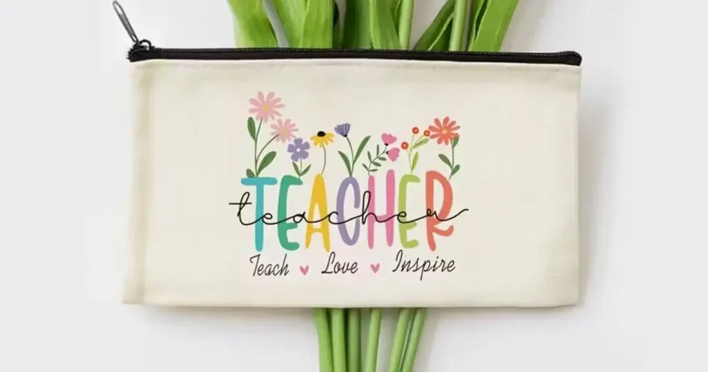 Teacher-Themed Appreciation Zipper Pouch Makeup & Toiletry Bags for Organizing